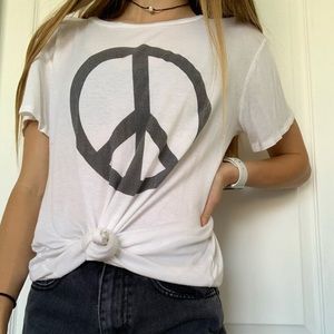 White Pacsun Peace Sign Shirt